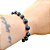 Pulseira Pedra Estrela 8mm com entremeio de Hematita Natural Prateada - Imagem 1