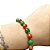 Pulseira de Pedras Naturais Jade Esmeralda Facetada e Ágata Vermelha Banhada a Ouro - Imagem 1