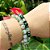 Duo de Pulseiras de Malaquita Natural, Hematita e Contas Estilo Porcelana Banhadas a Prata - Imagem 2