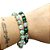 Duo de Pulseiras de Malaquita Natural, Hematita e Contas Estilo Porcelana Banhadas a Prata - Imagem 1
