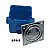 CAIXA DE PASSAGEM QUADRADA AZUL C\TAMPA INOX SEM PROLONGADOR POOLTEC E14 - Imagem 1