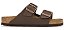 SANDALIA BIRKENSTOCK ARIZONA BIRKO FLOR DARK BROWN - Imagem 1