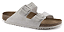 SANDALIA BIRKENSTOCK SOFT FOOTBED SUEDE LEATHER ANTIQUE WHITE - Imagem 4