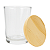 Copo/ Pote de Vidro Clear para Velas 60ml Com Tampa Madeira - Imagem 2