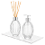 Kit Lavabo 330ml Gomos Vidro Luxo com Tampa + Varetas Aromáticas - Imagem 3