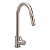 Torneira Escovada Para Cozinha de Bancada Gourmet Monocomando Aço Inox Agua quente fria - Imagem 3