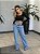 Calça Jeans Wide Leg Com Brilho - Imagem 3
