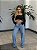 Calça Jeans Wide Leg Com Brilho - Imagem 4