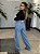 Calça Jeans Wide Leg Com Brilho - Imagem 5