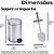 Kit Lixeira de Banheiro 3 Litros em Inox Com Pedal Escova Sanitaria e Suporte - Imagem 2