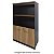 Estante Executiva Mileto 2 Prateleiras Reguláveis + 1 Fixa 40MM 80Lx45Px161,5A NO/PT (3v) 601110 - Imagem 1