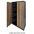 Armário Alto 3 Prateleiras 80x45x161,5 Nogal com Preto - Mileto 601109 - Imagem 2