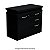 Armário Baixo Misto Com Extensão 1 Prateleira 3 Gavetas 90Lx45Px73,5A Preto - Mileto 601407 - Imagem 2