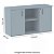Armário Baixo Credenza 3 Prateleiras 120Lx45Px73,5A Cinza - Mileto 601704 - Imagem 3