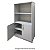 Estante Executiva Mileto 2 Prateleiras Reguláveis + 1 Fixa 40MM 80Lx45Px161,5A CZ/CZ (3v) 601703 - Imagem 2
