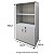 Estante Executiva Mileto 2 Prateleiras Reguláveis + 1 Fixa 40MM 80Lx45Px161,5A CZ/CZ (3v) 601703 - Imagem 3