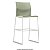 Banqueta Alta Plug Assento e Encosto Almond Green Estrutura Cinza Bancock 400504 - Imagem 1