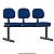 Longarina Basic 2173 C/ 3 Lugares Poliéster Azul 400114 - Imagem 1
