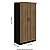 Armário Alto Com 3 Prateleiras 75x38,5x160,5 Nogal com Preto - LT 650322 - Imagem 2