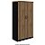 Armário Alto Com 3 Prateleiras 75x38,5x160,5 Nogal com Preto - LT 650322 - Imagem 1