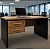 Mesa de Escritório com 2 Gavetas Pé Painel 120Lx60Px75A Ameixa com Preto - Veneza 650208 - Imagem 1
