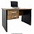 Mesa de Escritório com 2 Gavetas Pé Painel 120Lx60Px75A Ameixa com Preto - Veneza 650208 - Imagem 2