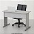 Mesa de Escritório Com 2 Gavetas Pé Painel 121,5Lx61,5Px75A Cinza - Prática 650513 - Imagem 4