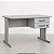Mesa de Escritório Com 2 Gavetas Pé Painel 121,5Lx61,5Px75A Cinza - Prática 650513 - Imagem 1