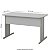 Mesa de Escritório Com 2 Gavetas Pé Painel 121,5Lx61,5Px75A Cinza - Prática 650513 - Imagem 3