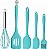 Conjunto 5 Peças de Utensílios de Cozinha (3 Espátulas, 1 Pincel e 1 Batedor de Ovos) Cor: Azul - Imagem 5