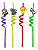Kit 4 Canudo Espiral Bichinhos Sortidos Festa Infantil para Criança - Imagem 1
