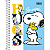Caderno Espiral Capa Dura Snoopy 80 Folhas 1 Matéria 200mmX275mm - Imagem 3