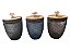 Pote de Vidro com Tampa de Mdf Decorativo - Imagem 1