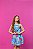 Vestido Infantil Rodado Azul Estampado Flores e Nuvem - Laço Frontal - Imagem 2