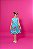 Vestido Infantil Rodado Azul Estampa Borboletas e Flores - Imagem 2