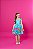 Vestido Infantil Rodado Azul Estampa Borboletas e Flores - Imagem 1