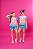 Conjunto Infantil Blusa Rosa e Shorts Azul - Estampa Arco-Íris e Sol - Imagem 3