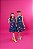 Vestido Infantil Rodado Rosa Claro Estampa Casinha, Borboletas e Flores Azul Marinho - Imagem 3