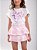 Conjunto Infantil Lollix Camiseta Coração Floral e Saia Xadrez com Babados - Imagem 2