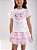 Conjunto Infantil Lollix Camiseta Coração Floral e Saia Xadrez com Babados - Imagem 4