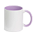 Caneca com Alça e Interior Lílas de Cerâmica para Sublimação 325ml - Imagem 1