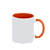 Caneca com Alça e Interior Laranja de Cerâmica para Sublimação 325ml - Imagem 1
