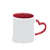 Caneca Alça Coração e Interior Vermelho de Cerâmica para Sublimação 325ml - Imagem 1