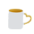 Caneca Alça Coração e Interior Amarela de Cerâmica para Sublimação 325ml - Imagem 1