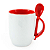 Caneca C/ Colher Alça e Interior Vermelha P/ Sublimação - Imagem 1