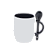 Caneca C/ Colher Alça e Interior Preto P/ Sublimação - Imagem 1