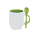 Caneca C/ Colher Alça e Interior Verde Claro P/ Sublimação - Imagem 1