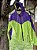 Jaqueta de Velame Verde Neon com Roxa - Masculina G - Imagem 3
