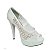 Peep Toe Hellen Suzan Meia Pata Tela com Gliter Branco - Imagem 1