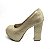 Peep Toe Hellen Suzan Meia Pata Salto Bloco Gliter Dourado - Imagem 5